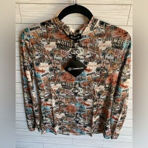 Merigold kiss Boutique hello Darlin long sleeve mesh top cowgirl western